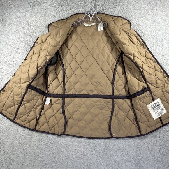Eddie Bauer Vest Womens Medium Purple Goose Down Quilted Puffer Bubble Snap - Picture 4 of 8